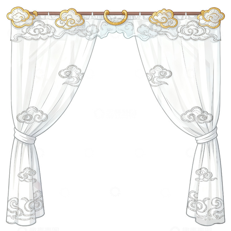 高清大图下载【趣麦麦图】欧式古典风格窗帘装饰设计素材