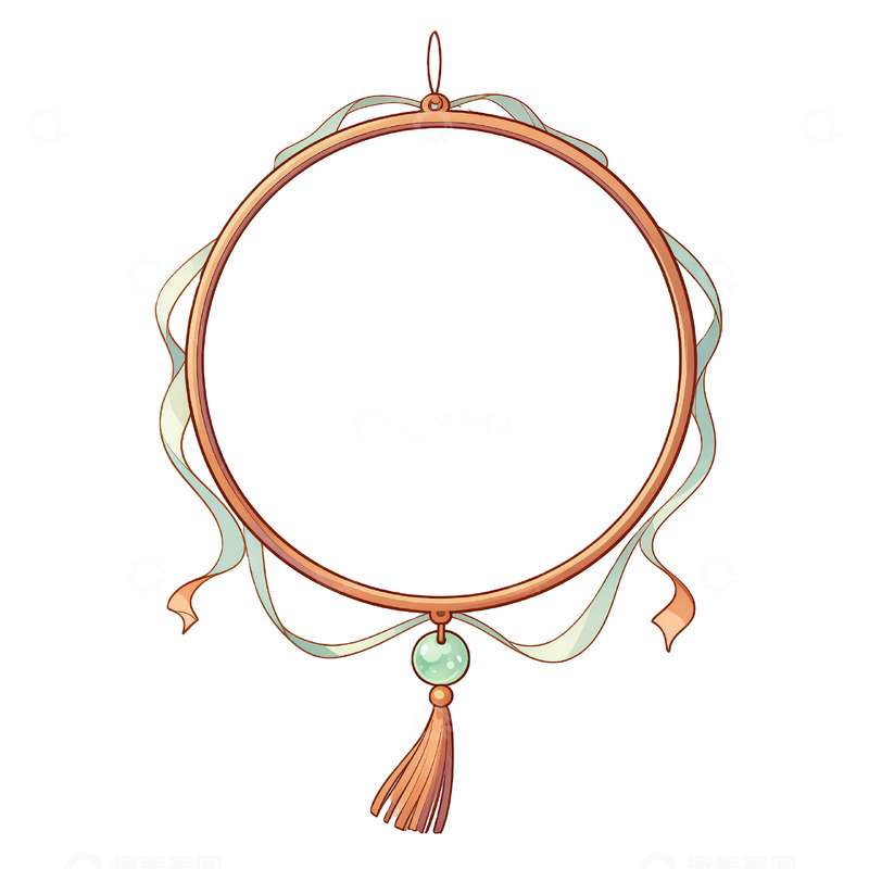高清大图下载【趣麦麦图】古风圆形挂饰装饰图案