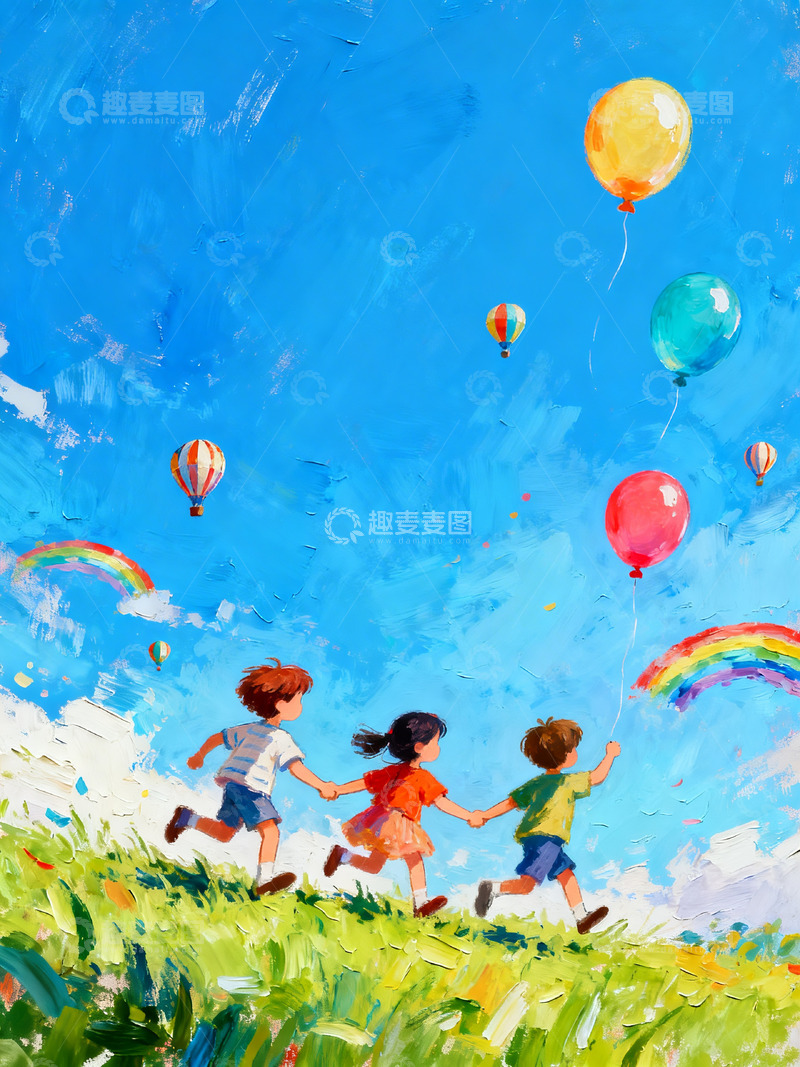 高清大图下载【趣麦麦图】儿童节海报2