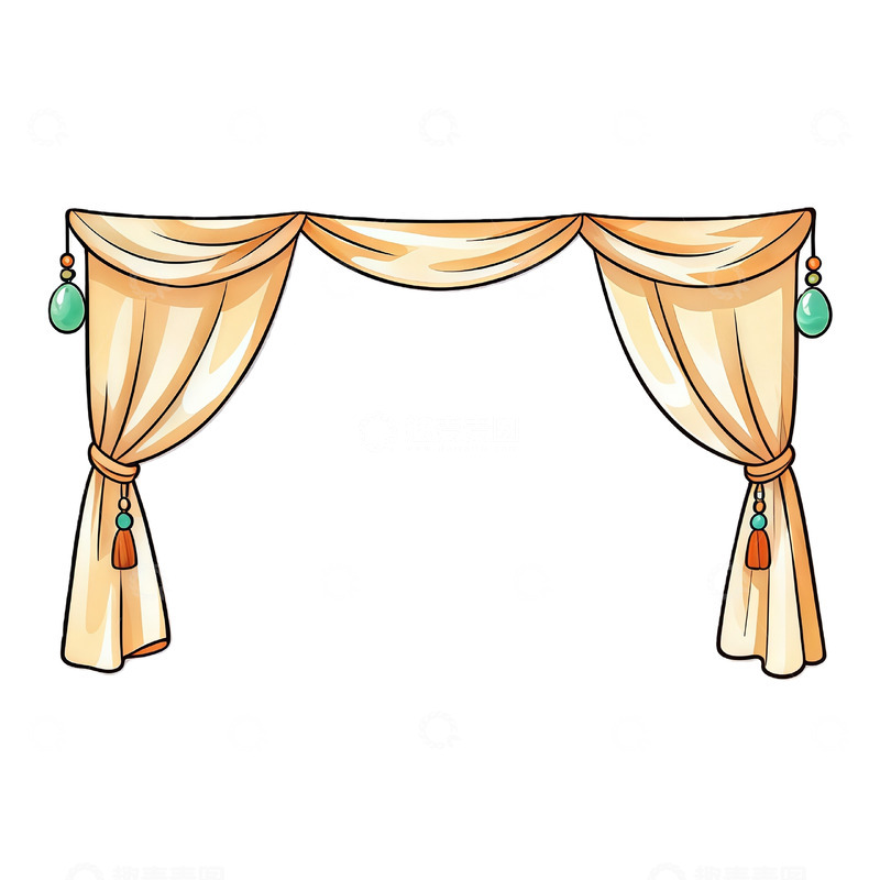 高清大图下载【趣麦麦图】卡通窗帘装饰设计元素