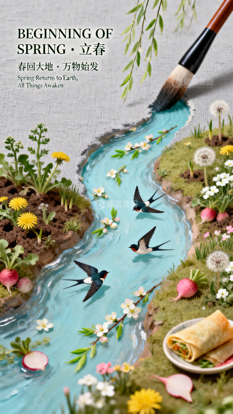 高清大图下载【趣麦麦图】春日立春画卷风光