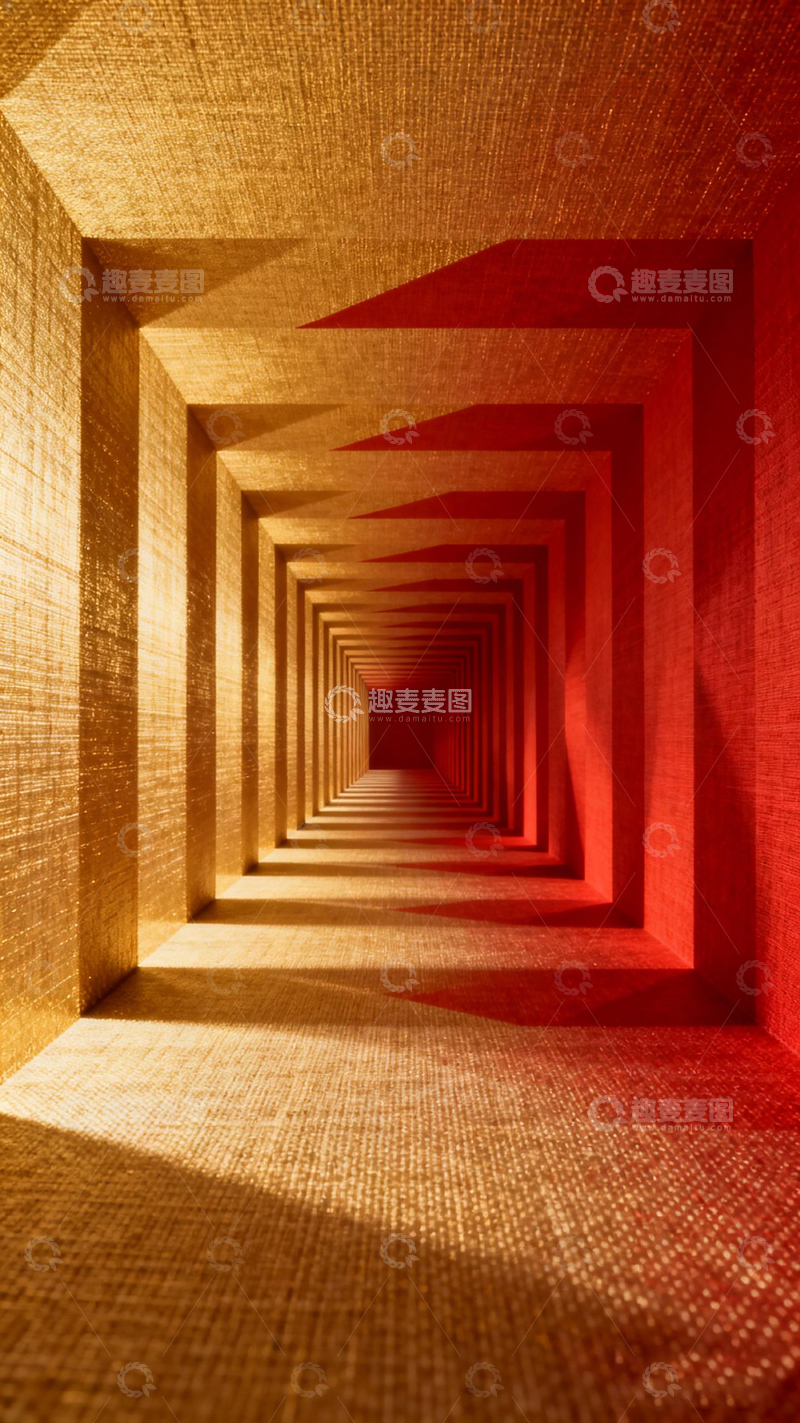 高清大图下载【趣麦麦图】几何隧道光影艺术