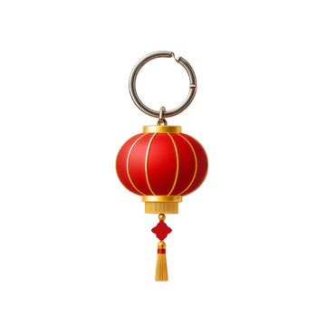 中国风红灯笼钥匙扣挂件