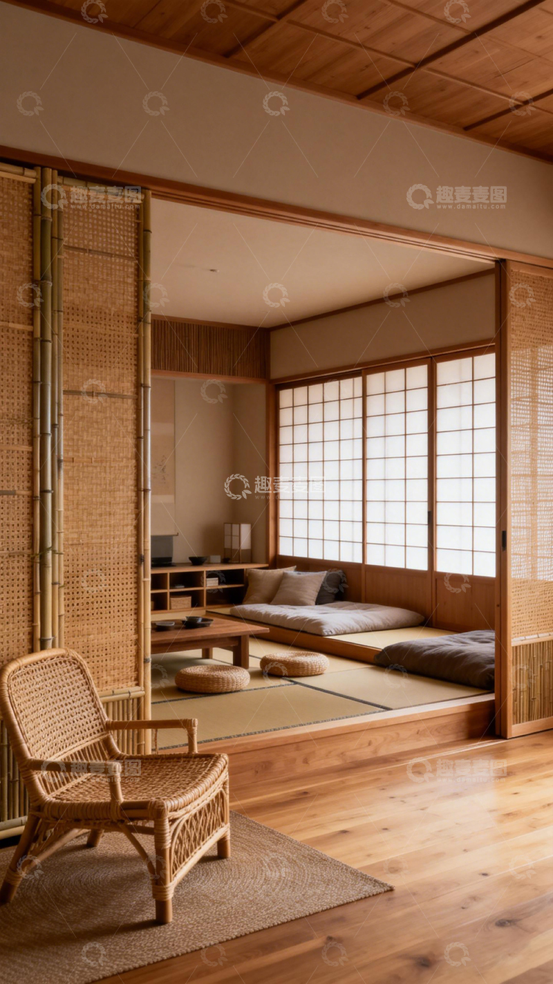 高清大图下载【趣麦麦图】日式和风卧室装修设计图