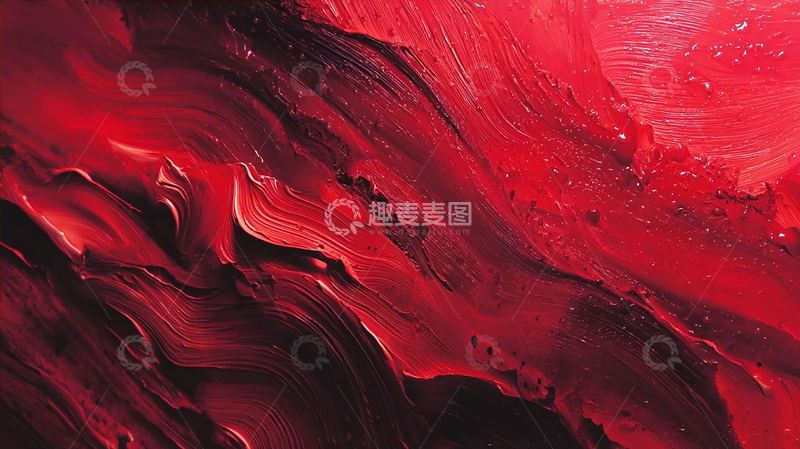高清大图下载【趣麦麦图】红色狂潮的抽象梦境