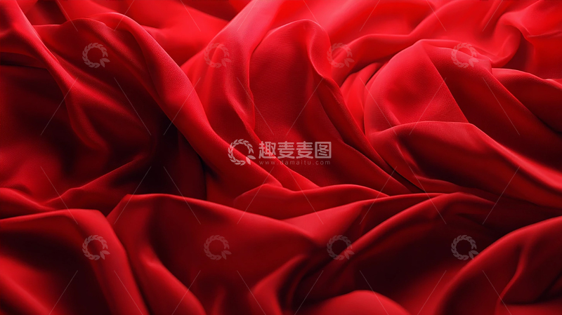 高清大图下载【趣麦麦图】红色梦境绸缎的缠绕