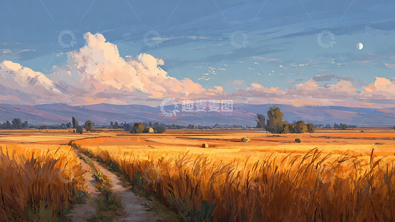 高清大图下载【趣麦麦图】广袤田野的天空之舞