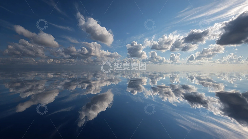 高清大图下载【趣麦麦图】云层与海面交融的梦境