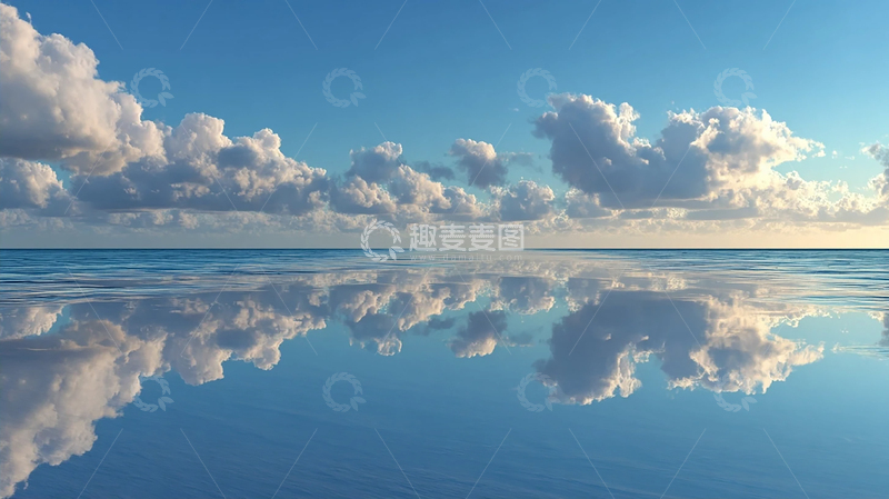 高清大图下载【趣麦麦图】天空与水面融为一体