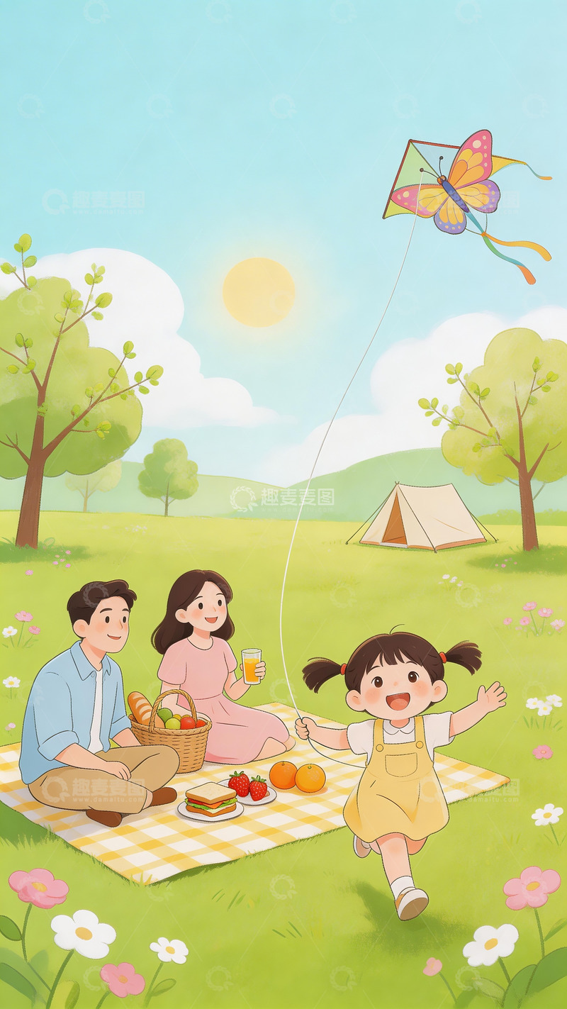 高清大图下载【趣麦麦图】春天旅游踏青樱花背景5