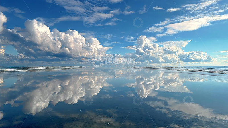 高清大图下载【趣麦麦图】天空倒映海面云翳奇观