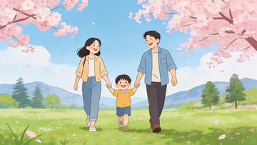 春天旅游踏青樱花背景2