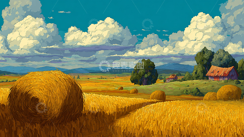 高清大图下载【趣麦麦图】乡村田园的宁静瞬间