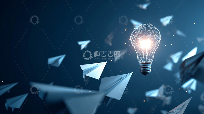 高清大图下载【趣麦麦图】智慧火花：未来科技的灯塔