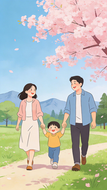 春天旅游踏青樱花背景4