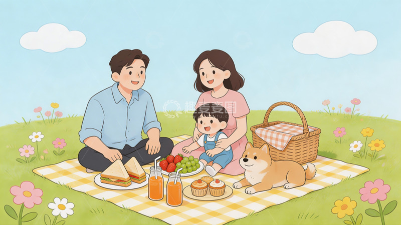 高清大图下载【趣麦麦图】春季旅游踏青聚餐01