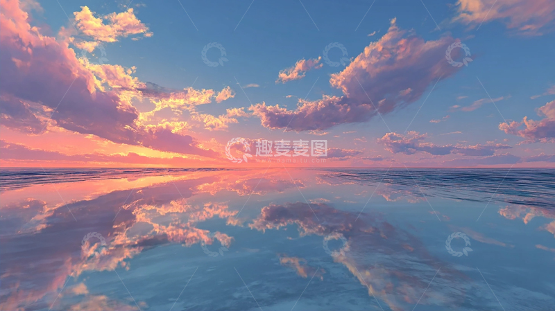 高清大图下载【趣麦麦图】晨曦中的海面奇观