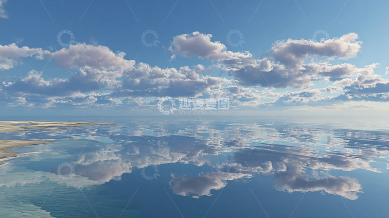 高清大图下载【趣麦麦图】天空与水面交融的奇幻画卷