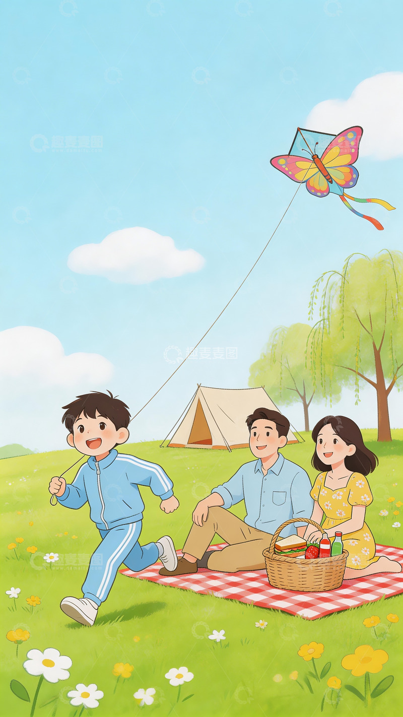 高清大图下载【趣麦麦图】春天旅游踏青樱花背景3