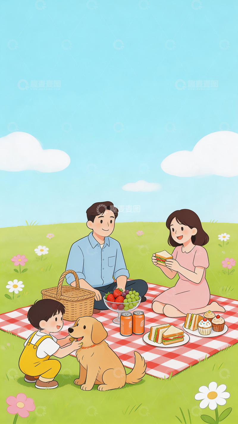 高清大图下载【趣麦麦图】春季旅游踏青聚餐04