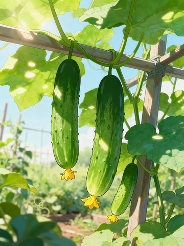 菜园黄瓜插画 2