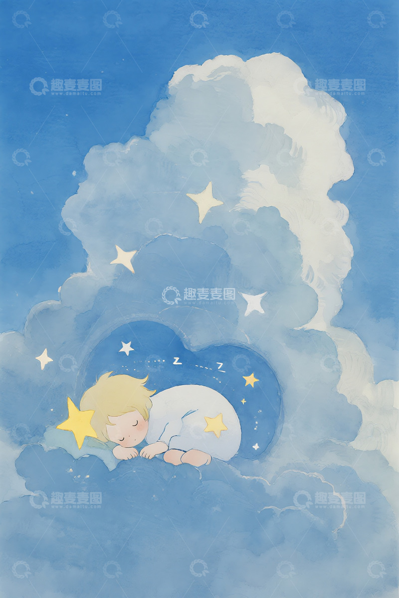 高清大图下载【趣麦麦图】水彩晕染插画