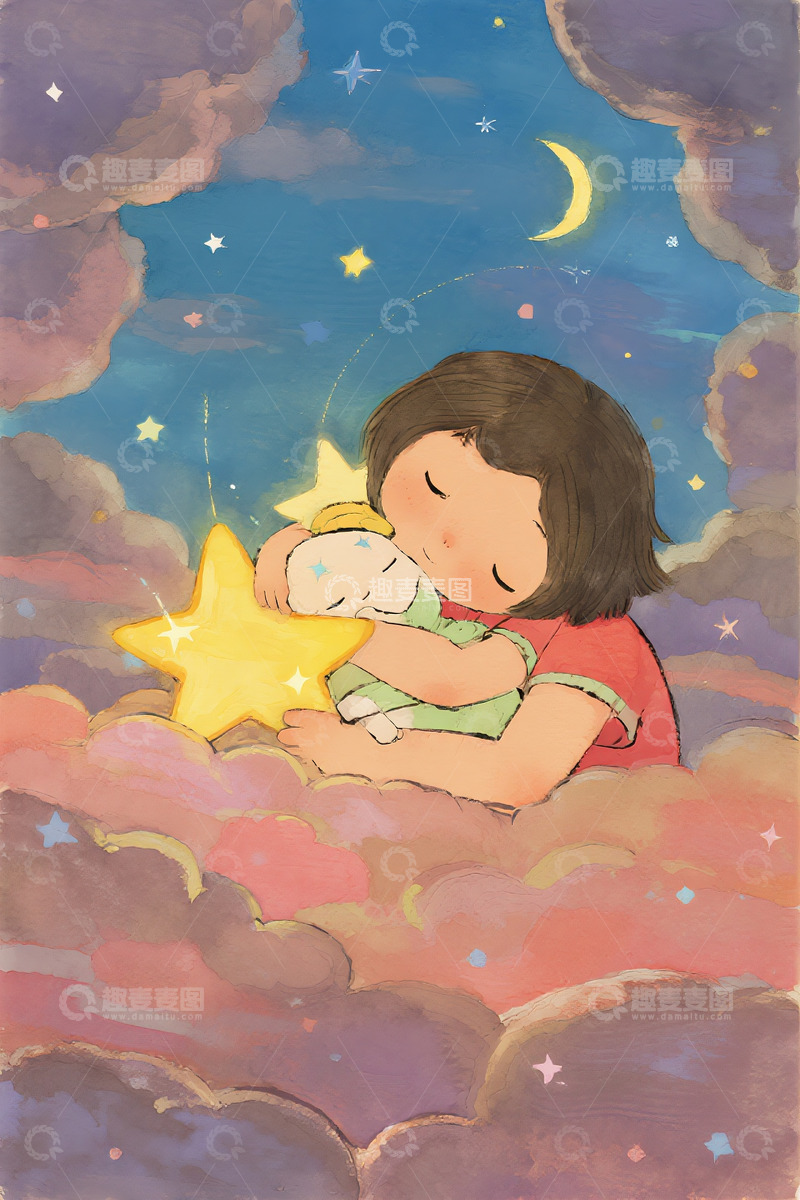 高清大图下载【趣麦麦图】水彩晕染高定插画4