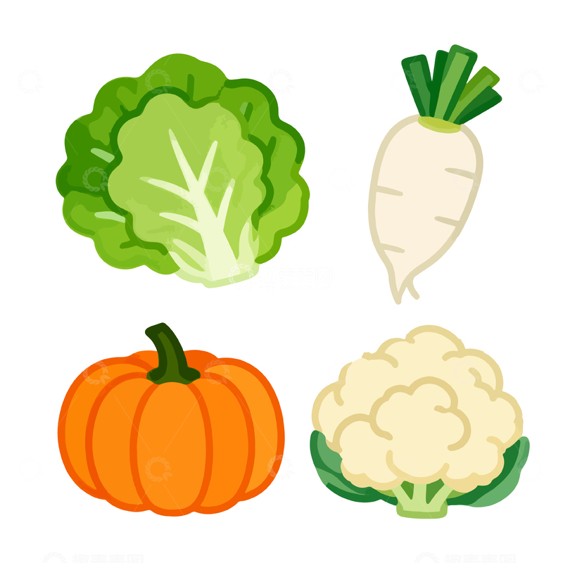源文件下载【趣麦麦图】手绘卡通蔬菜插画设计素材