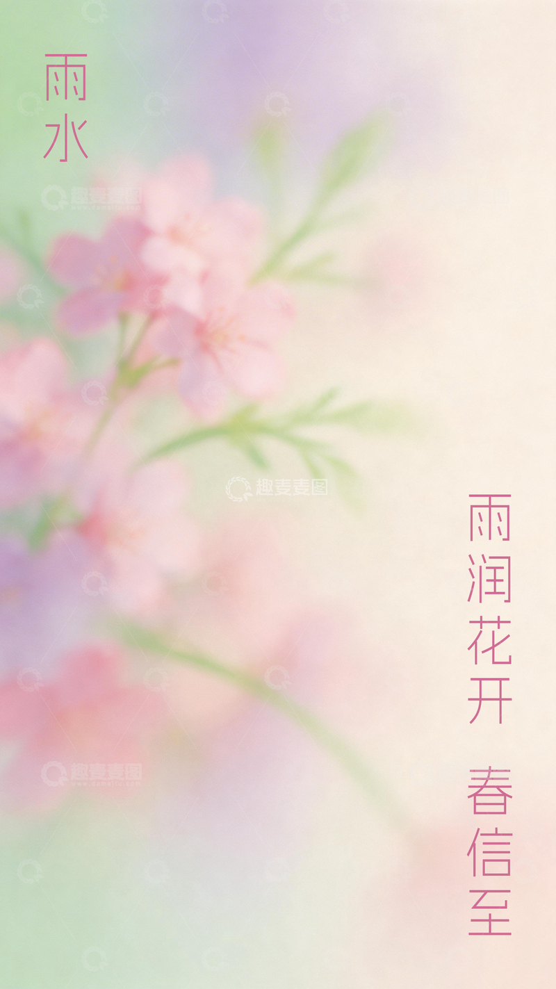 源文件下载【趣麦麦图】水彩花卉春日意境海报