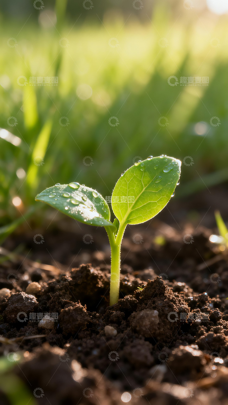 高清大图下载【趣麦麦图】破土而出的幼苗4