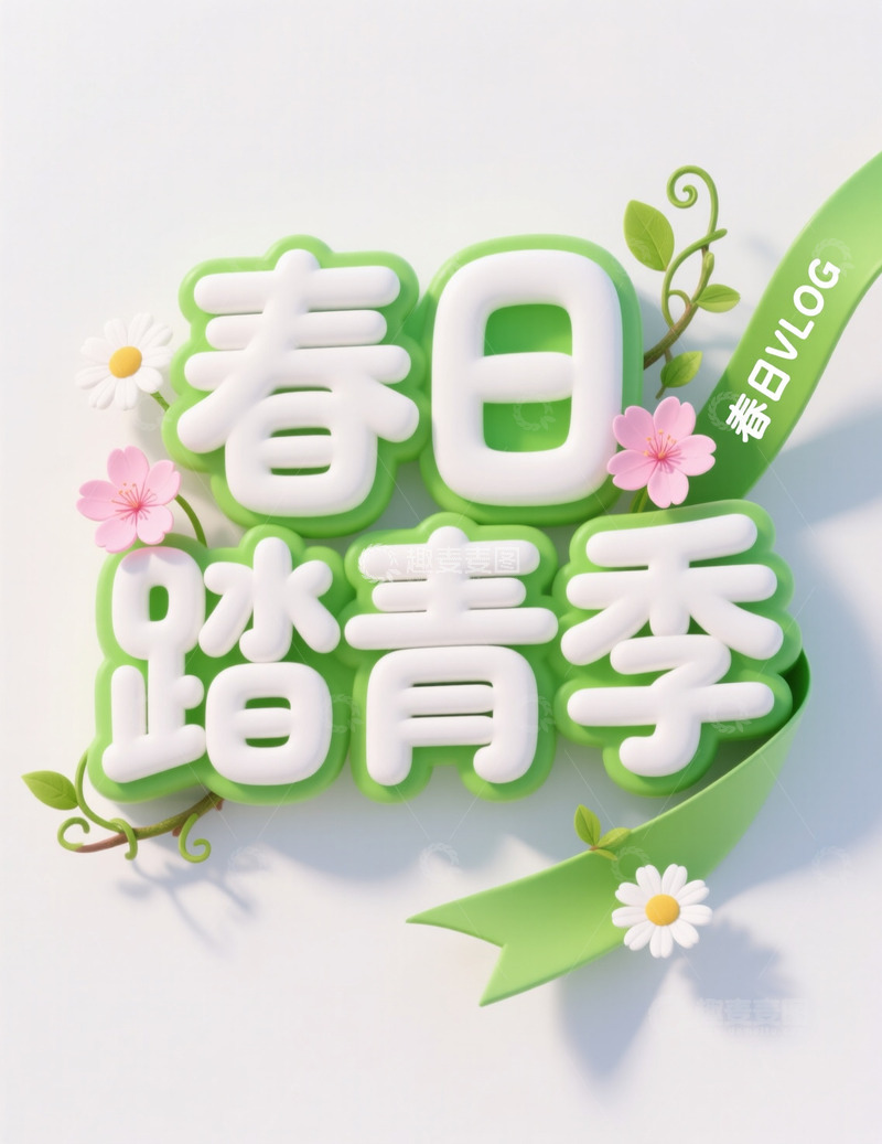 高清大图下载【趣麦麦图】春日踏青季字