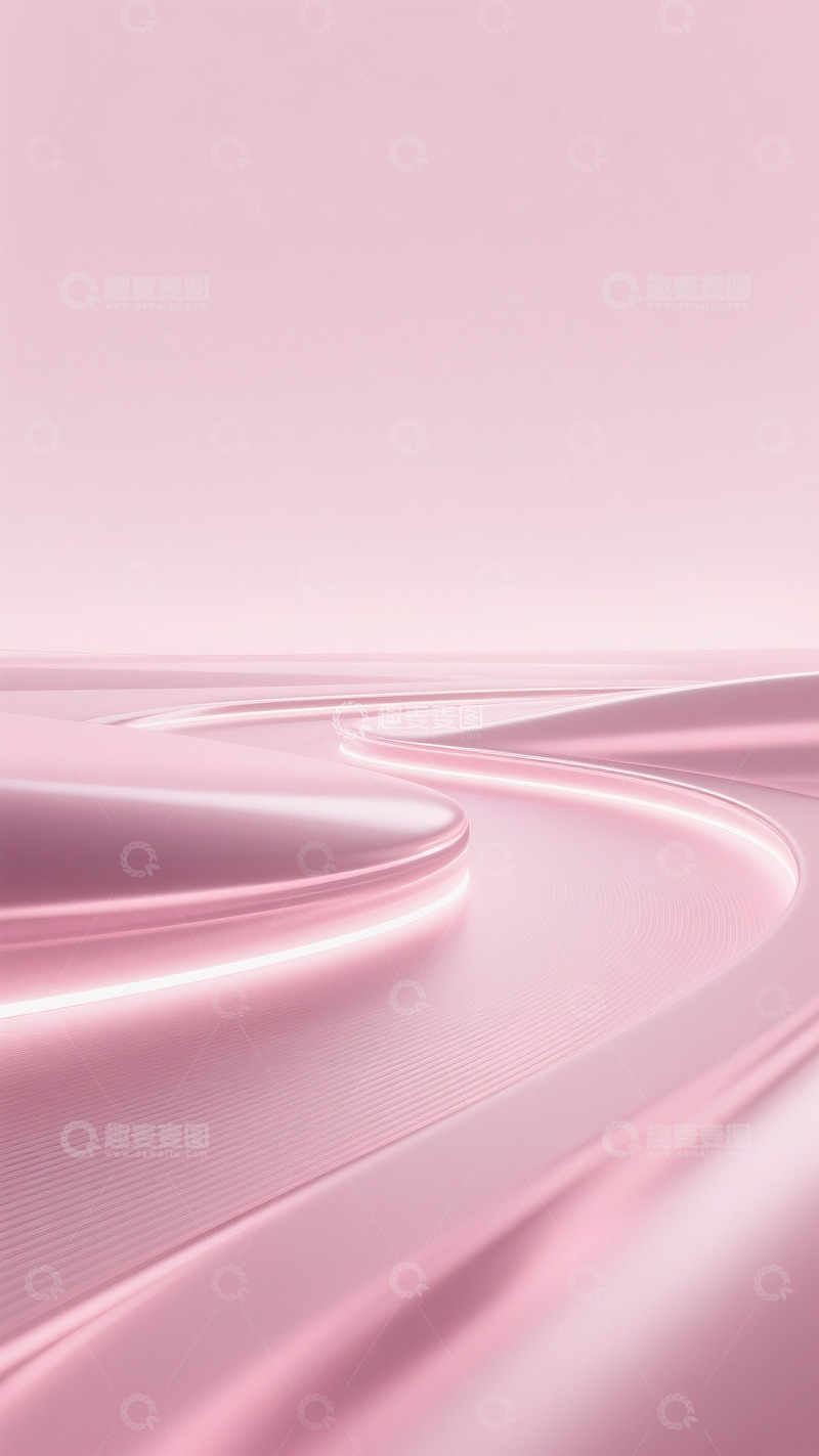 高清大图下载【趣麦麦图】粉色调科技技术感流线型背景4