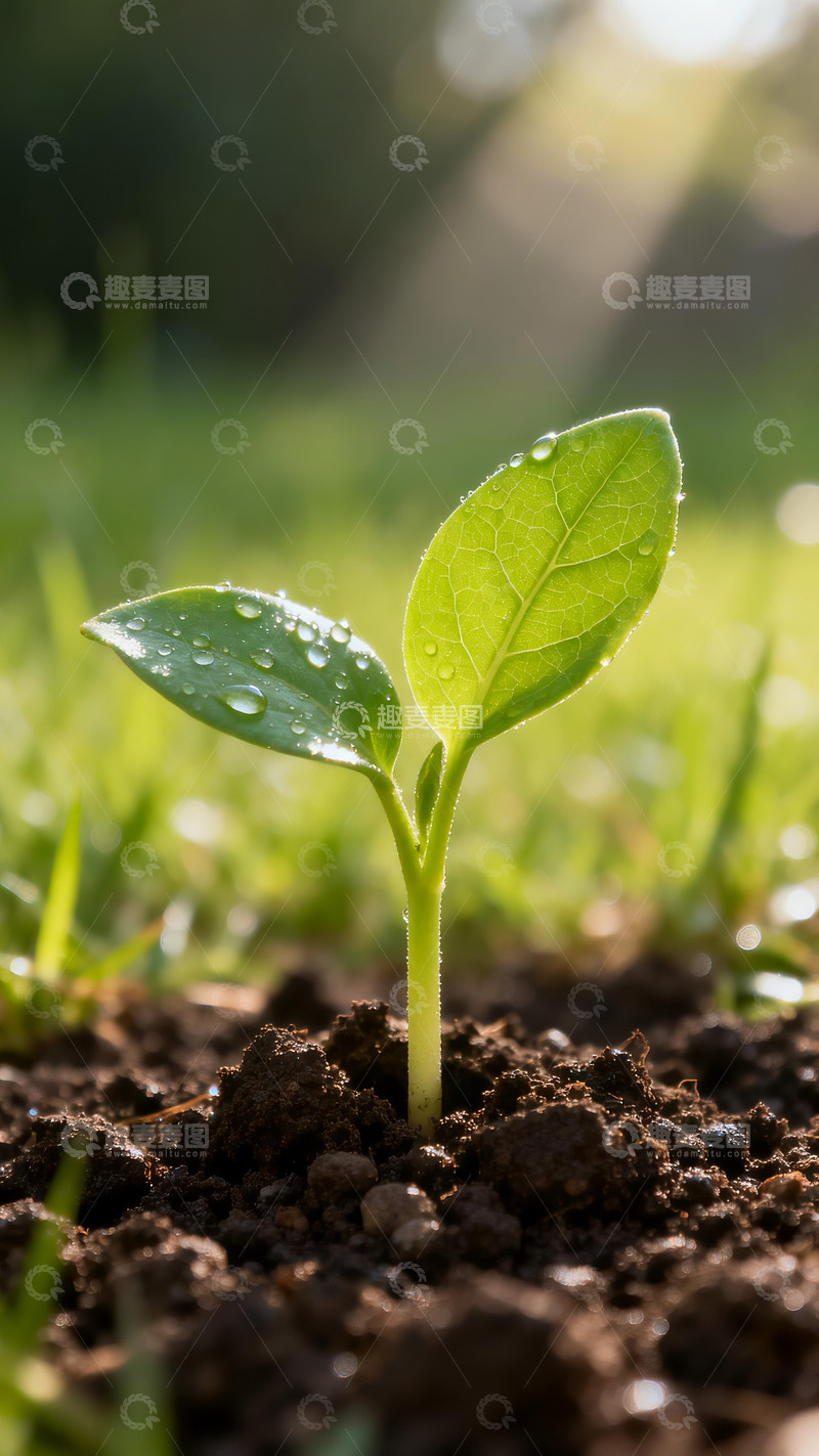 高清大图下载【趣麦麦图】破土而出的幼苗3
