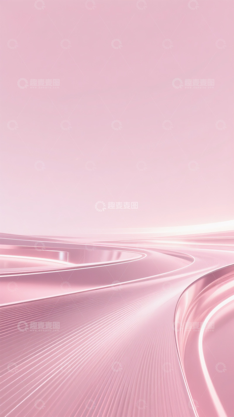 高清大图下载【趣麦麦图】粉色调科技技术感流线型背景2