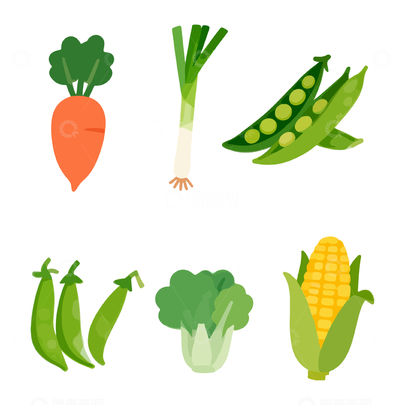 源文件下载【趣麦麦图】卡通蔬菜插画装饰素材