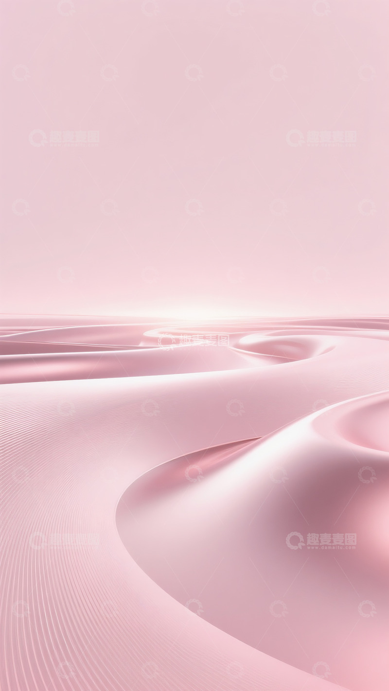 高清大图下载【趣麦麦图】粉色调科技技术感流线型背景1