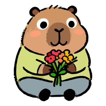 卡通可爱河马插画