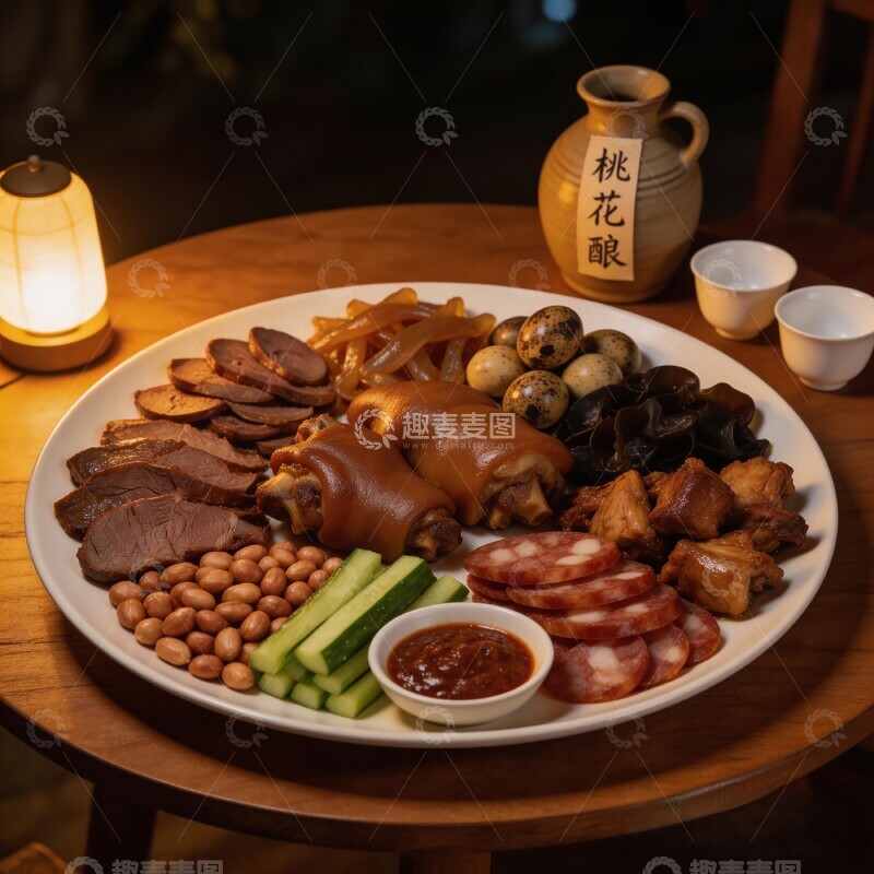 高清大图下载【趣麦麦图】中式美食拼盘夜色摄影