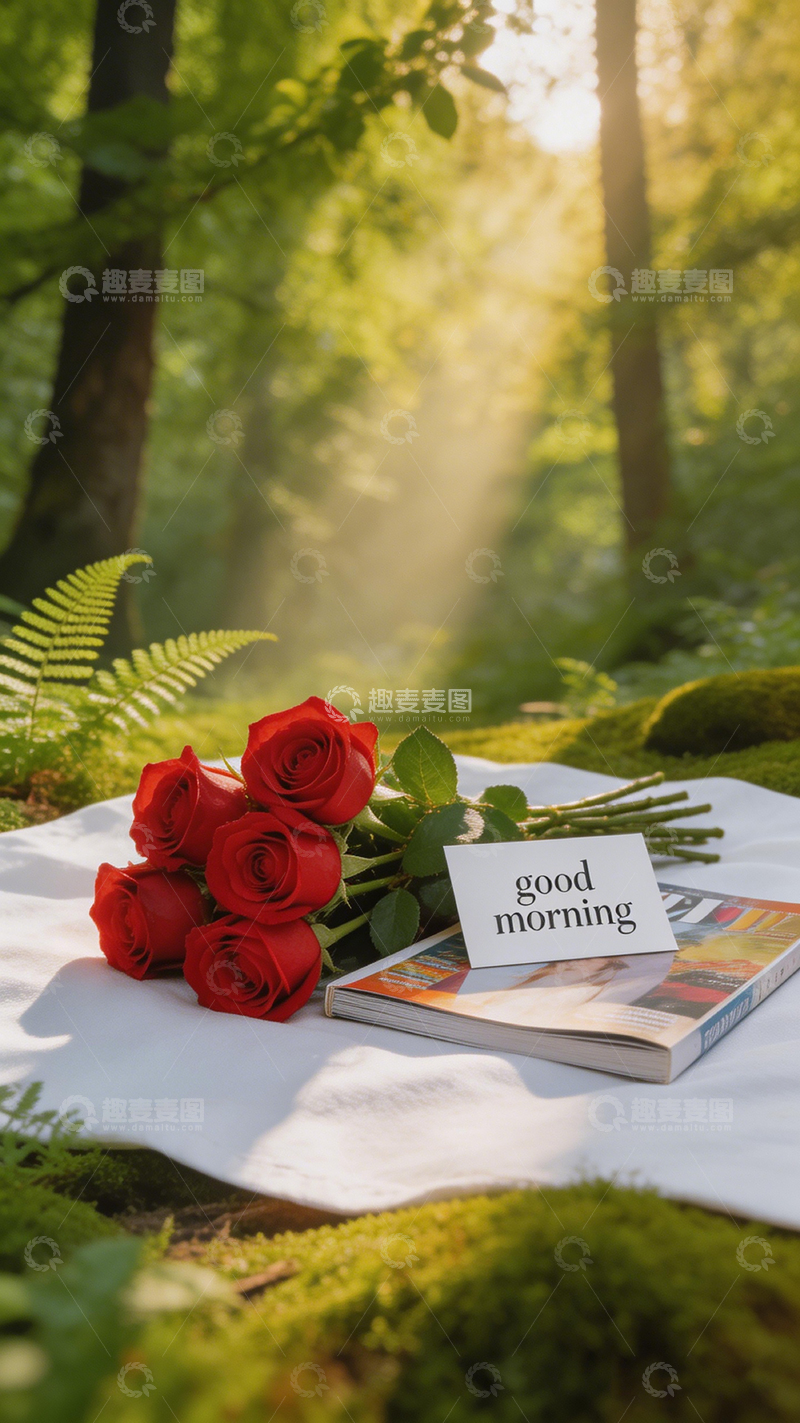 高清大图下载【趣麦麦图】森林玫瑰早安景观