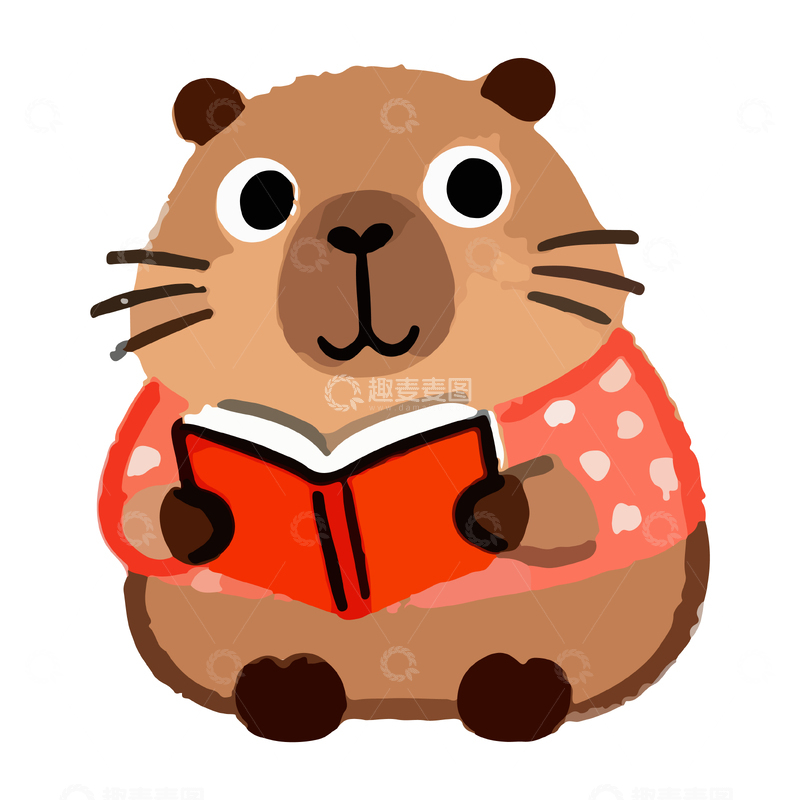 源文件下载【趣麦麦图】卡通河狸阅读绘本