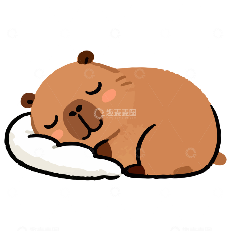 源文件下载【趣麦麦图】卡通动物睡眠插画素材