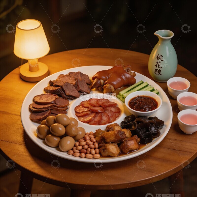 高清大图下载【趣麦麦图】中式美食拼盘晚餐场景