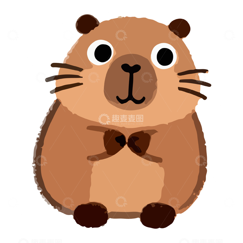 源文件下载【趣麦麦图】手绘卡通可爱水豚插画