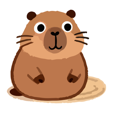 卡通豚鼠头像插画