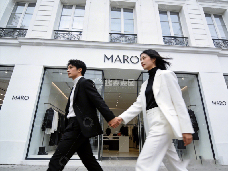 高清大图下载【趣麦麦图】都市时尚情侣店铺漫步