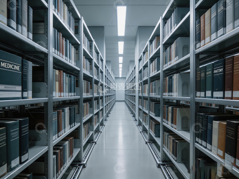 高清大图下载【趣麦麦图】图书馆书架整齐书籍