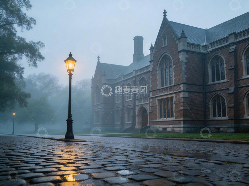 高清大图下载【趣麦麦图】古典建筑雾霭街景