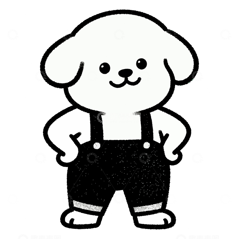 源文件下载【趣麦麦图】卡通小狗简笔画素材