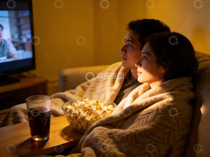 高清大图下载【趣麦麦图】温馨观影时刻