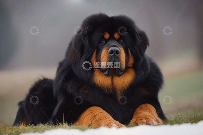 高清大图下载【趣麦麦图】趴着的一只藏獒